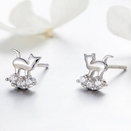 Cercei argint pisicute dragalase cu zirconii albe [3]