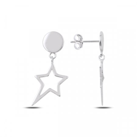 Cercei argint placat cu rodiu cu steluta - ETU0183 [0]