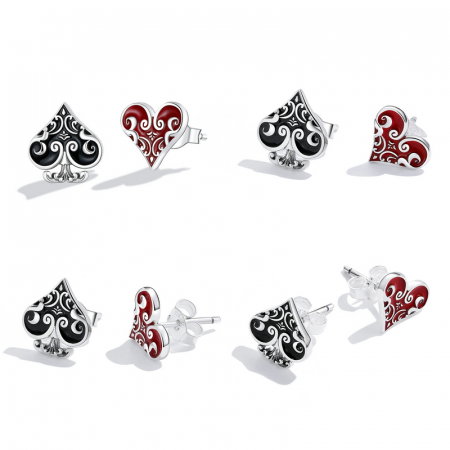 Cercei argint Poker Hearts [5]