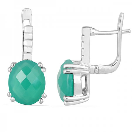 Cercei argint Princess, 925, cu agat verde - EVA0005 [1]