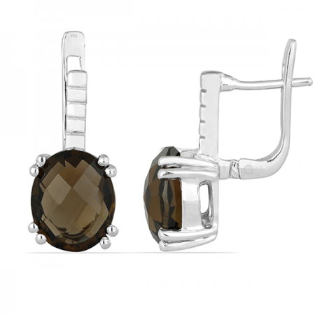 Cercei argint Princess, 925, cu cuart fumuriu - EVA0002 [1]