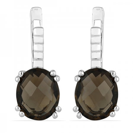 Cercei argint Princess, 925, cu cuart fumuriu - EVA0002 [0]