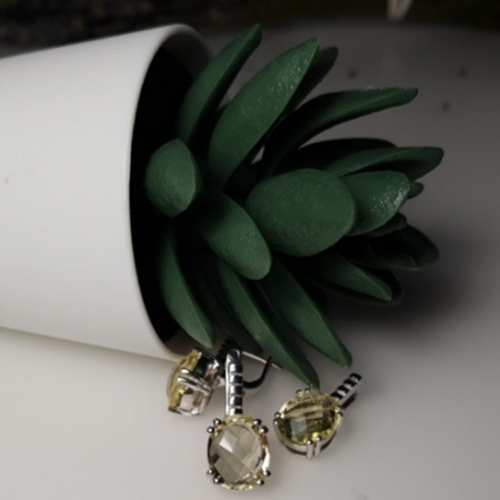 Cercei argint Princess, 925, cu topaz galben - EVA0003 [3]