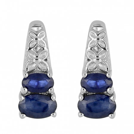 Cercei argint Raquel, 925, cu safir - EVA0060 [0]