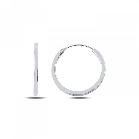 Cercei argint rotunzi 20 mm placati cu rodiu