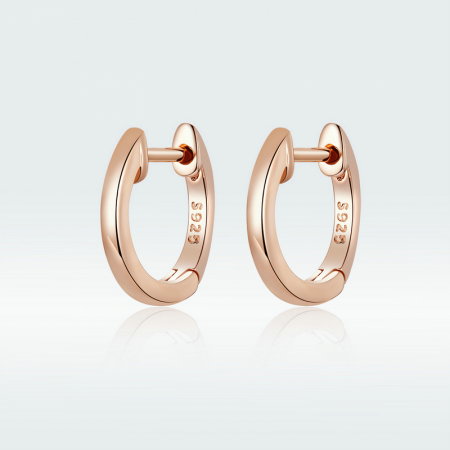 Cercei argint placat cu aur roz rotunzi [7]