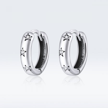 Cercei argint rotunzi cu stelute [7]