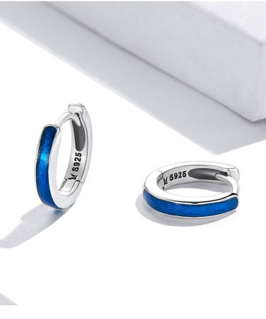 Cercei argint rotunzi albastri [10]