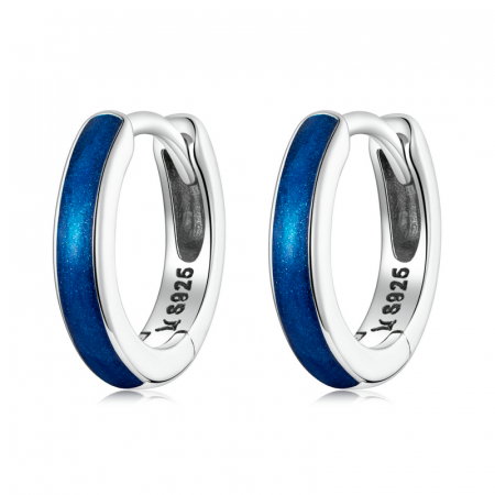 Cercei argint rotunzi albastri