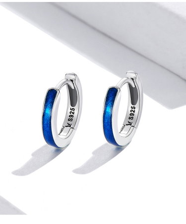 Cercei argint rotunzi albastri [9]