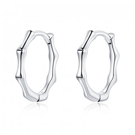 Cercei argint rotunzi bambus