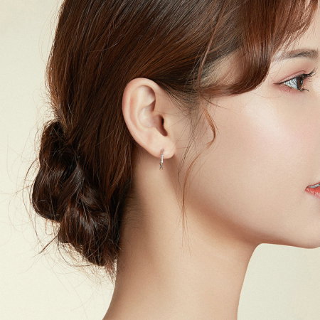 Cercei argint rotunzi bambus [3]