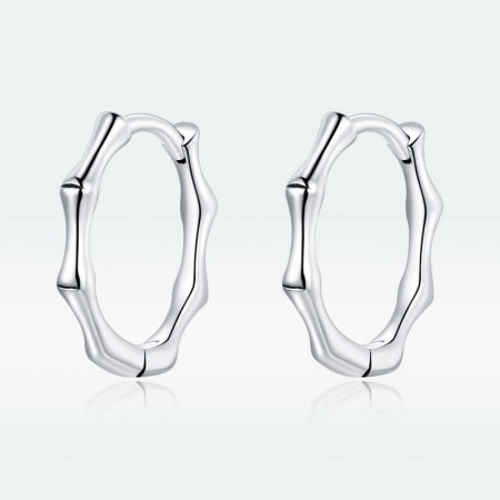 Cercei argint rotunzi bambus [4]