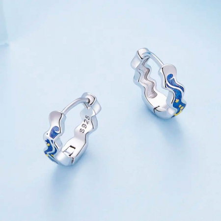 Cercei argint rotunzi cerul instelat van gogh [2]