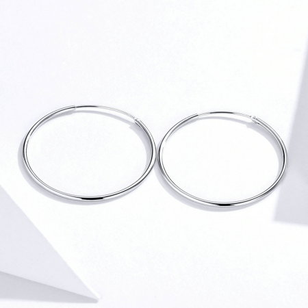 Cercei argint rotunzi cercuri medii de 3 cm [2]