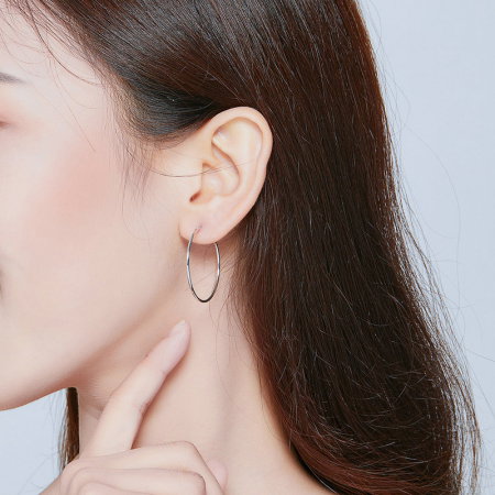 Cercei argint rotunzi cercuri medii de 3 cm [1]