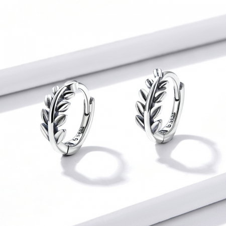 Cercei argint rotunzi cu frunze [3]