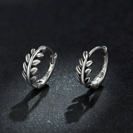 Cercei argint rotunzi cu frunze [4]