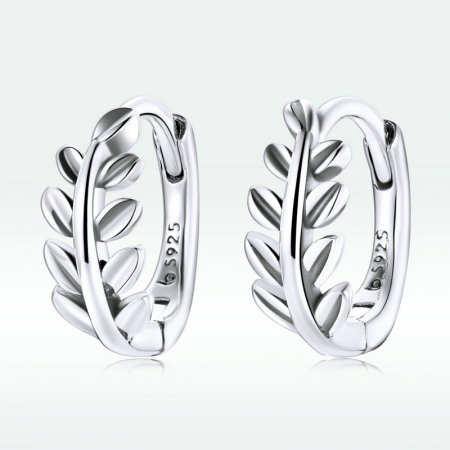 Cercei argint rotunzi cu frunze [8]