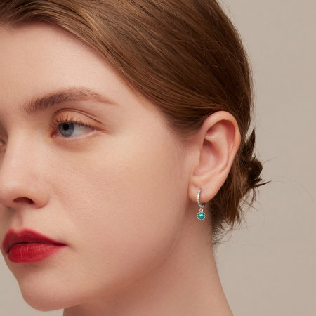 Cercei argint rotunzi cu malachit [6]