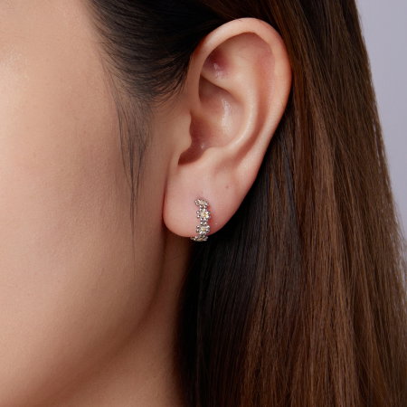 Cercei argint rotunzi cu margarete [8]