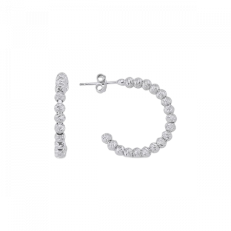 Cercei argint rotunzi cu margele fatetate