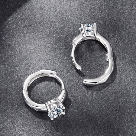 Cercei argint rotunzi cu Moissanit [5]