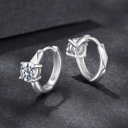 Cercei argint rotunzi cu Moissanit [4]