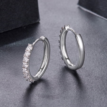 Cercei argint rotunzi cu Moissanit [3]