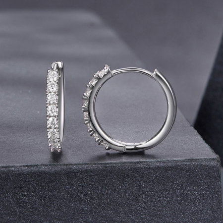 Cercei argint rotunzi cu Moissanit [2]