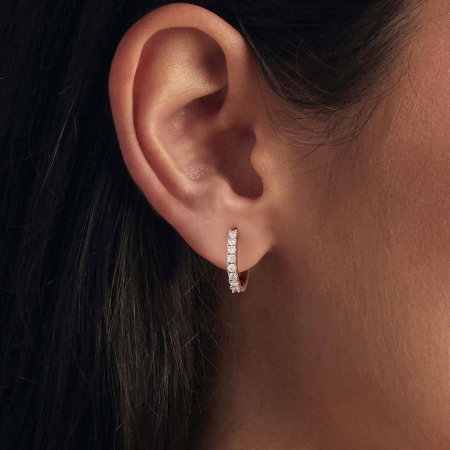 Cercei argint rotunzi cu Moissanit [5]