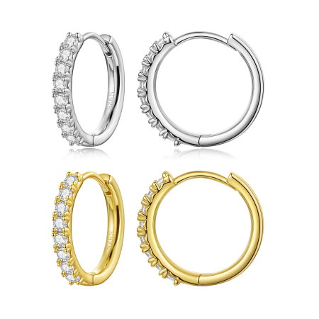 Cercei argint rotunzi cu Moissanit [9]