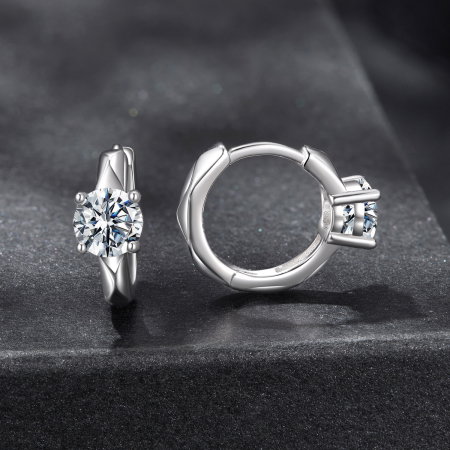 Cercei argint rotunzi cu Moissanit [2]