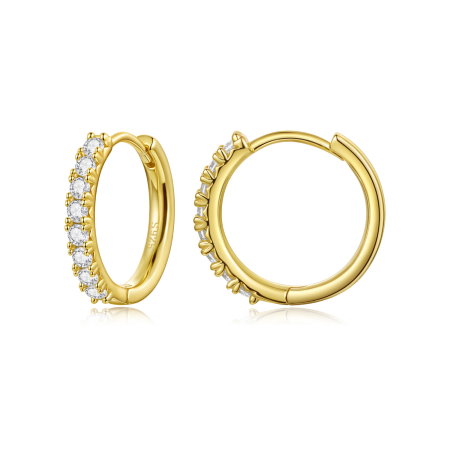 Cercei argint rotunzi cu Moissanit