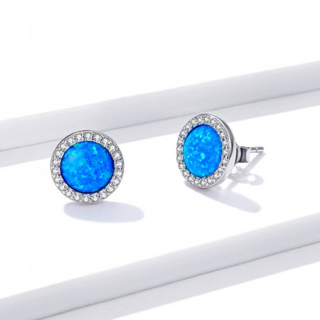 Cercei argint rotunzi cu opal [5]