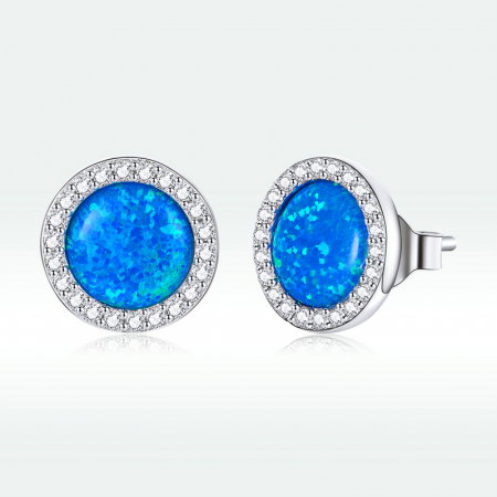 Cercei argint rotunzi cu opal [2]