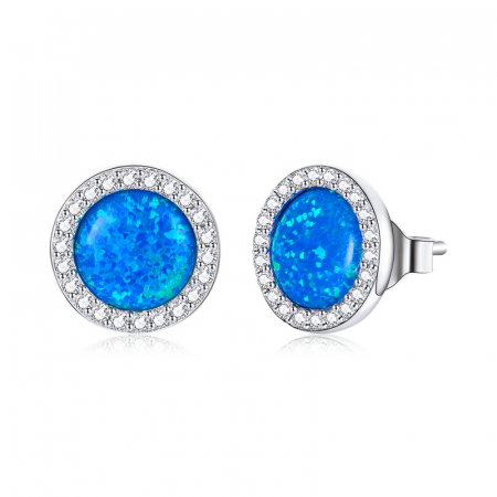 Cercei argint rotunzi cu opal [0]