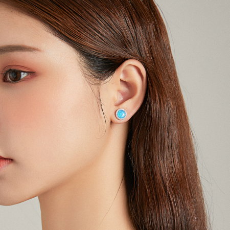 Cercei argint rotunzi cu opal [1]