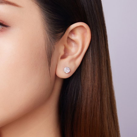 Cercei argint rotunzi cu surub si Zirconia [8]