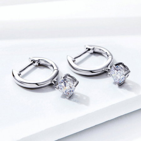 Cercei argint rotunzi cu zirconii [4]