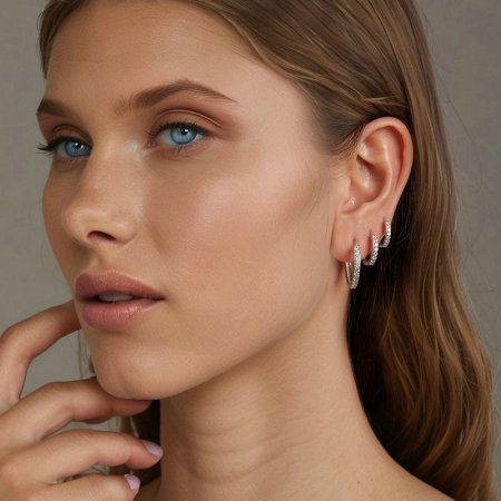 Cercei argint rotunzi cu zirconii [13]