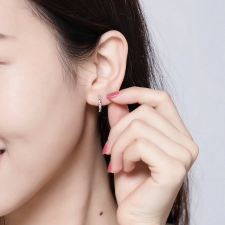 Cercei argint rotunzi cu zirconii [5]