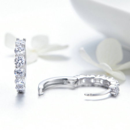 Cercei argint rotunzi cu zirconii [3]