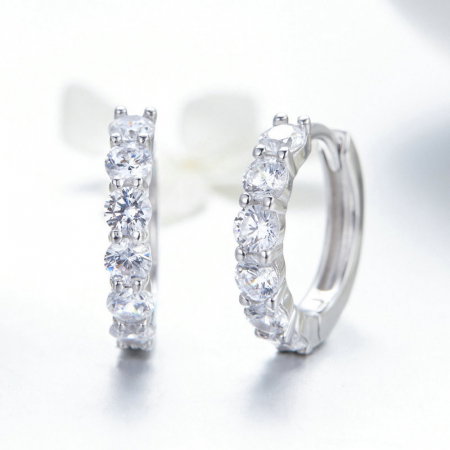 Cercei argint rotunzi cu zirconii [2]