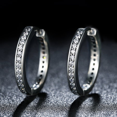 Cercei argint rotunzi cu zirconii [2]