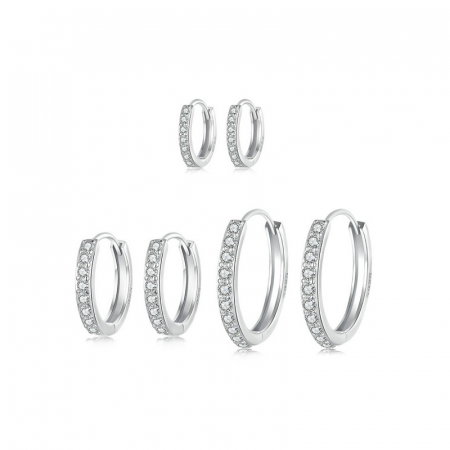 Cercei argint rotunzi cu zirconii [10]