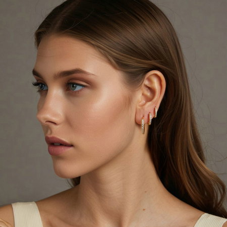 Cercei argint rotunzi cu zirconii [15]