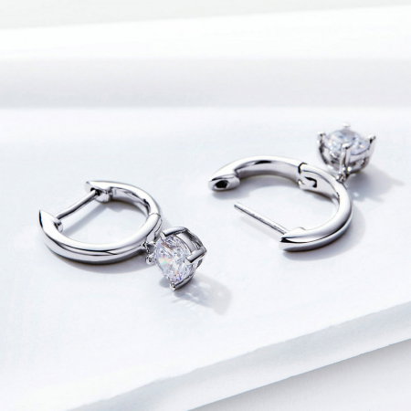 Cercei argint rotunzi cu zirconii [5]