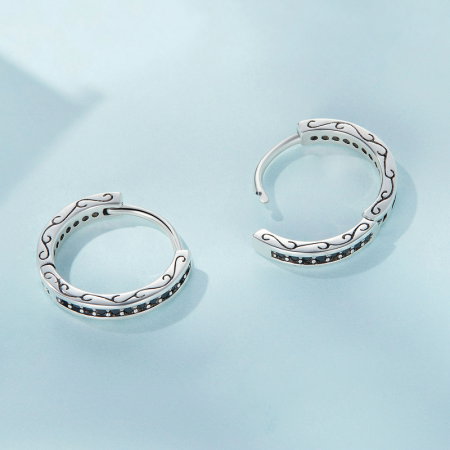 Cercei argint rotunzi cu zirconii [3]