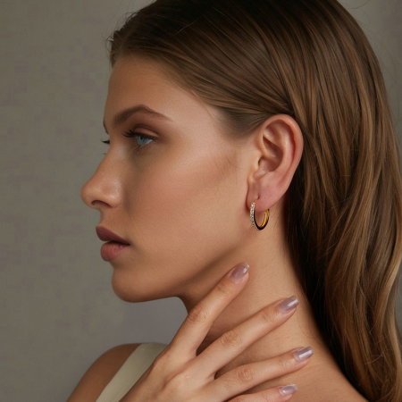 Cercei argint rotunzi cu zirconii [1]